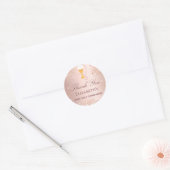 First Communion Rose gold Glitzer vielen Dank Runder Aufkleber (Umschlag)