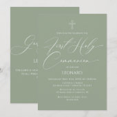 First Communion Sage Invitation Einladung (Vorne/Hinten)