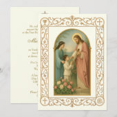 First Communion Vintage Boy with Jesus  Einladung (Vorne/Hinten)