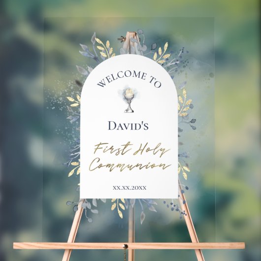 First Communion welcome Acrylic Sign Acrylschild (Neutral)