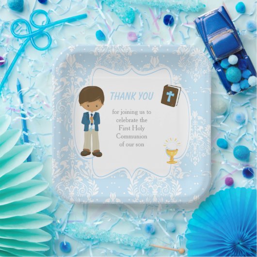 First Communityafrikanischer Junge Vielen Dank Pappteller (Party)