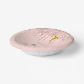 First Communitygirl Rose Gold Glitzer Tropfen Name Pappteller (Gewinkelt)