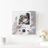 First Dance Song Wedding Anniversary Personalized Quadratische Wanduhr (Zuhause)