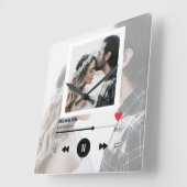 First Dance Song Wedding Anniversary Personalized  Quadratische Wanduhr (Winkel)