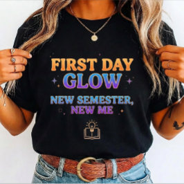 First Day Glow New Semester New Me student's Tri-Blend Shirt