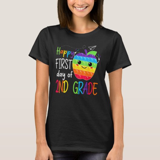 First day of 2nd Grade Teacher Girls Boys Back To T-Shirt (Vorderseite)