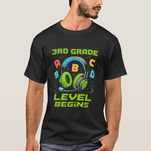 First Day Of 3rd Grade Level Begins Shirt Gamer Bo (Vorderseite)