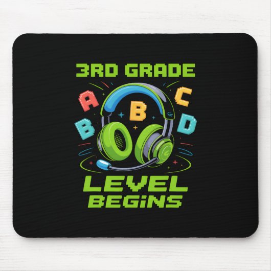 First Day Of 3rd Grade Level Begins Shirt Gamer Bo Mousepad (Vorne)