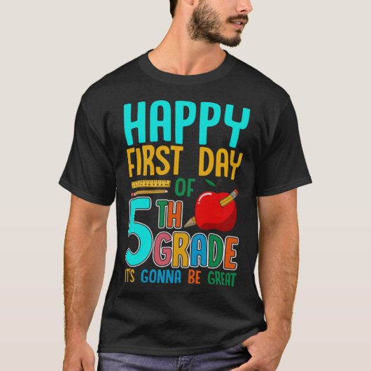 First Day Of 5th Grade Back To School Teacher Kids T-Shirt (Vorderseite)