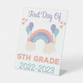 First Day Of Fifth Grade 2022 - 2023 Sign Sockelschild (Vorderseite)