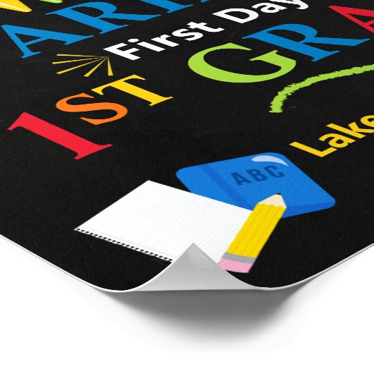First Day of First Grade School Sign - 1st grade Poster (Ecke)