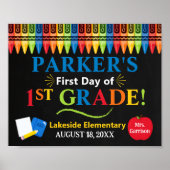 First Day of First Grade School Sign - 1st grade Poster (Vorne)