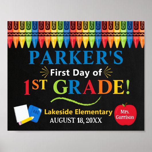 First Day of First Grade School Sign - 1st grade Poster (Vorne)