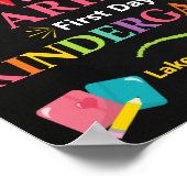 First Day of Kindergarten Colorful School Sign Poster (Ecke)