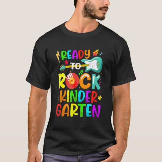 First Day Of Kindergarten Ready To Rock Kindergart T-Shirt (Vorderseite)
