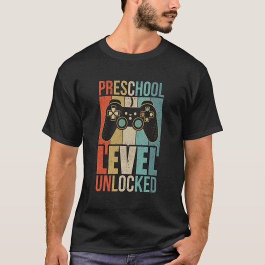 First Day Of Preschool Level Unlocked Back To Scho T-Shirt (Vorderseite)