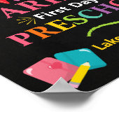 First Day of Preschool School Sign - Girl PreK Poster (Ecke)