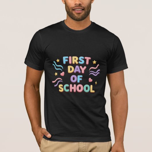 First Day of School Cute 3D Pastel T-Shirt (Vorderseite)
