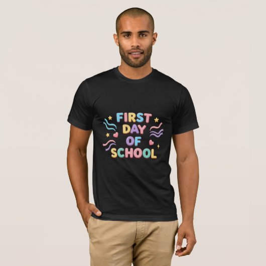 First Day of School Cute 3D Pastel T-Shirt (Vorne ganz)
