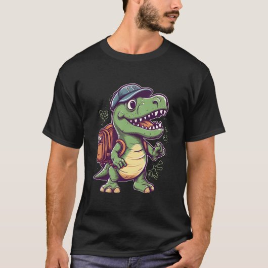 First Day Of School Dino Trex School Enrolt T-Shirt (Vorderseite)
