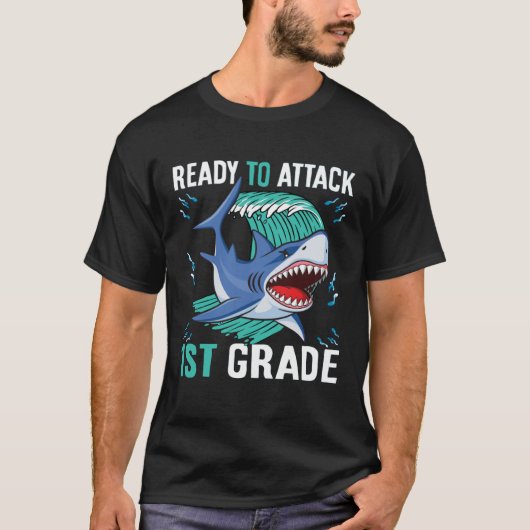 First Day Of School  Kids Ready To Attack 1st Grad T-Shirt (Vorderseite)