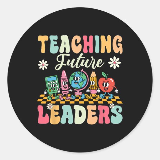 First Day Of School Shirt Teaching Future Leaders Runder Aufkleber (Vorderseite)