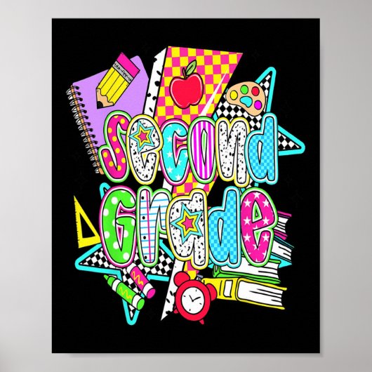 First Day Of Second Grade Floral Bundle For Teache Poster (Vorne)