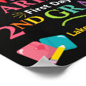 First Day of Second Grade School Sign - Girl 2nd  Poster (Ecke)