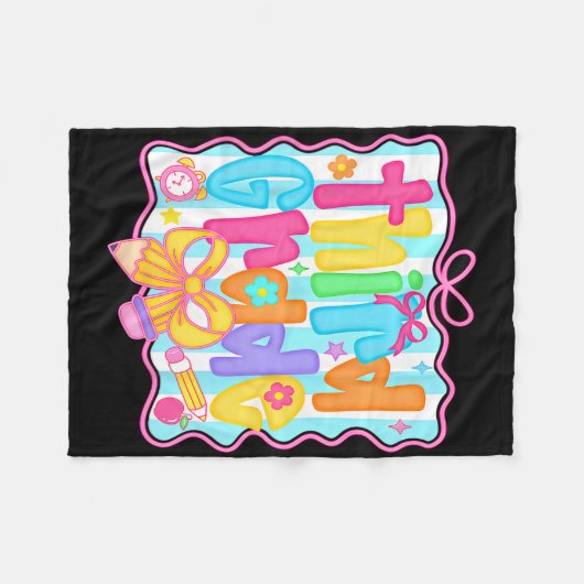 First Day Of Third Grade Floral Bundle For Teacher Fleecedecke (Vorderseite (Horizontal))