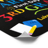 First Day of Third Grade School Sign - 3rd grade Poster (Ecke)