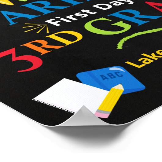 First Day of Third Grade School Sign - 3rd grade Poster (Ecke)