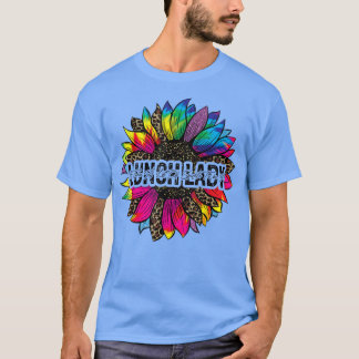 First Day School Leopard Sunflower Lunch Lady Back T-Shirt