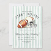 First Down Birthday Evite, Editable Football Invit Einladung (Vorderseite)
