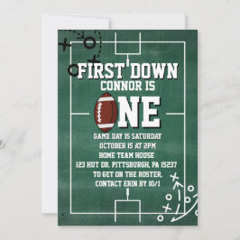 First Down Football 1. Geburtstag Einladung