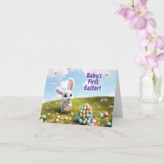 First Easter for Baby Cute Easter Bunny  Karte (Orchidee)
