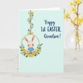 First Easter Grandson Bunny Card Karte (Gelbe Blume)