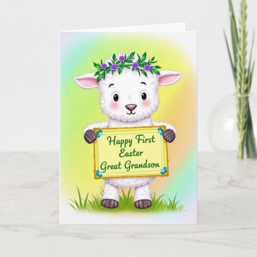 First Easter Grandson Sheep Card Karte (Vorderseite)