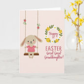 First Easter Great Granddaughter Card Karte (Gelbe Blume)
