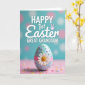 First Easter Polka Dot Egg Card Karte (Gelbe Blume)