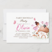 First Fairy Party Butterfly Garden Pixie Girls Einladung (Vorderseite)