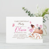 First Fairy Party Butterfly Garden Pixie Girls Einladung (Stehend Vorderseite)