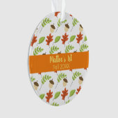 First Fall Sunshine Blätter Acorn Design Muster Ornament (Vorderseite)