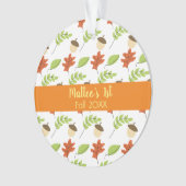 First Fall Sunshine Blätter Acorn Design Muster Ornament (Vorderseite)