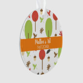 First Fall Sunshine Blätter Acorn Design Muster Ornament (Vorderseite)