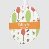 First Fall Sunshine Blätter Acorn Design Muster Ornament (Vorderseite)