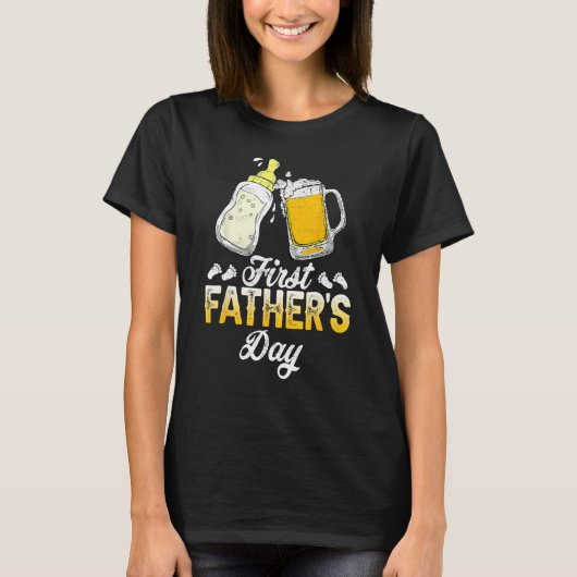 First Father s Day Beer Baby Bottle Daddy 2023 Da T-Shirt (Vorderseite)