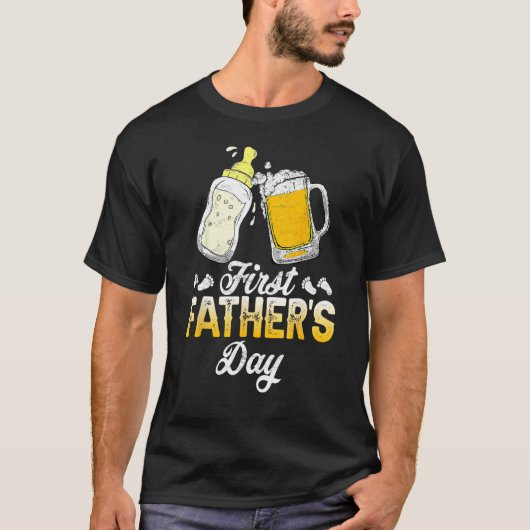 First Father s Day Beer Baby Bottle Daddy 2023 Da T-Shirt (Vorderseite)