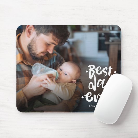 First Father’s Day Custom Photo Gift Best Dad Ever Mousepad (Mit Mouse)