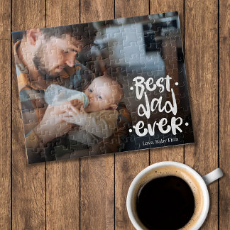 First Father’s Day Custom Photo Gift Best Dad Ever Puzzle