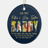 First Father’s Day with Daddy – Custom Photo Gift Keramik Ornament (Links)